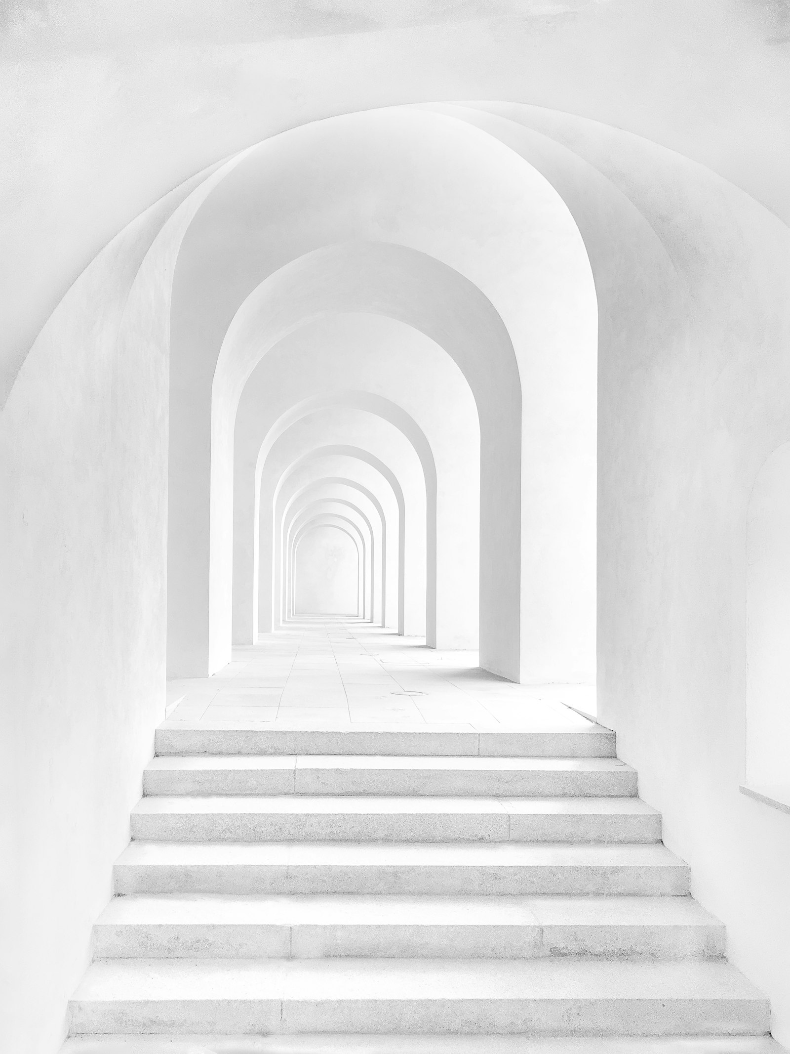 An institutional colonnade